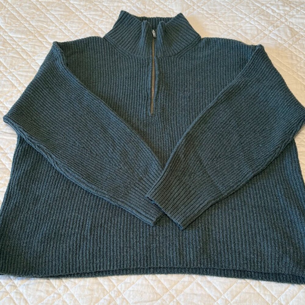 Old Navy Go-Recycled Half-Zip Sweater XL Teal Blue Green Pullover